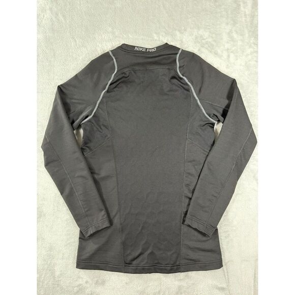 Nike Pro Shirt Mens Small Black Hyper Warm Fitted Long Sleeve Top - Picture 10 of 11